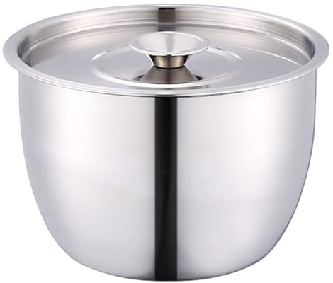 Kichvoe Stainless Steel Mixing Bowl with Lid 8.27-inch Deep Egg Mixing Bowl for Baking Salad Marinating Meat Splash-Resistant Design Flat Base for Stable Stirring