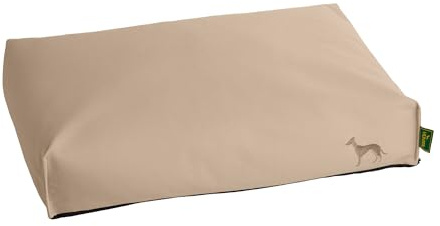 HUNTER Orthopädisches/Ergonomisches Hundekissen LIVO, Farbe: beige, für Hunde mit Gelenk- und Rückenproblemen, mit Memoryschaum-Flocken, Rutschhemmende Unterseite, Made in Europe, Größe: L