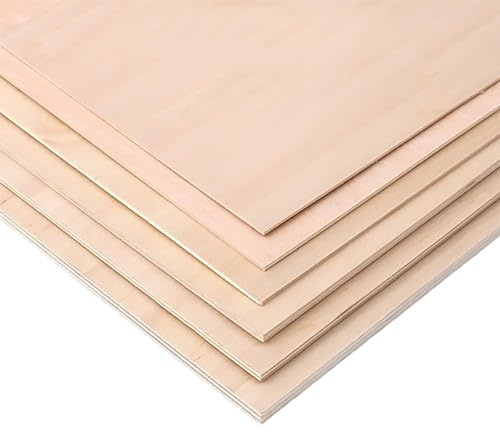 WAWPU Fogli di Tiglio, Legno Grezzo Spesso 4 mm for Artigianato, bruciatura, Pittura, Incisione, Taglio Laser(30cm*30cm (3pcs))