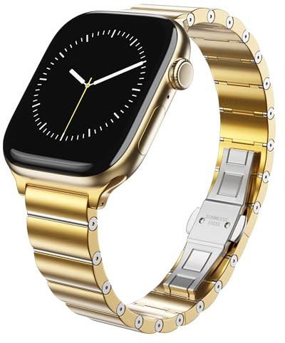 LULULOOK Damen Armband für Apple Watch 46mm (Serie 11/10) 45mm 44mm 42mm 41mm 40mm 38mm, Edelstahl Metall Ersatzarmbänder für iWatch SE 3 2 1 Serie 11 10 9 8 7 6 5 4