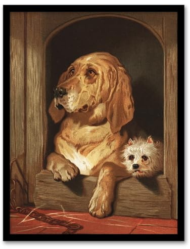 Artery8 Sir Edwin Landseer Dignity and Impudence Dog Portrait Framed Wall Art Print Home Décor A3