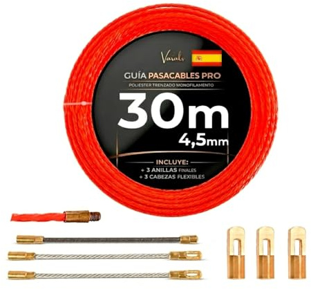 Guía Pasacables Profesional 30 m, 4,5 mm, 6 Terminales Intercambiables M5