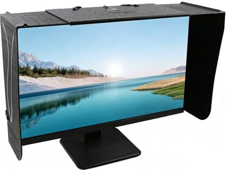 Pare-soleil anti-reflet pour écran d'ordinateur, panneau décoratif pour écran de PC de bureau, longueur télescopique réglable : 41-71 cm, protection des yeux et de la vie privée,installation sécurisée