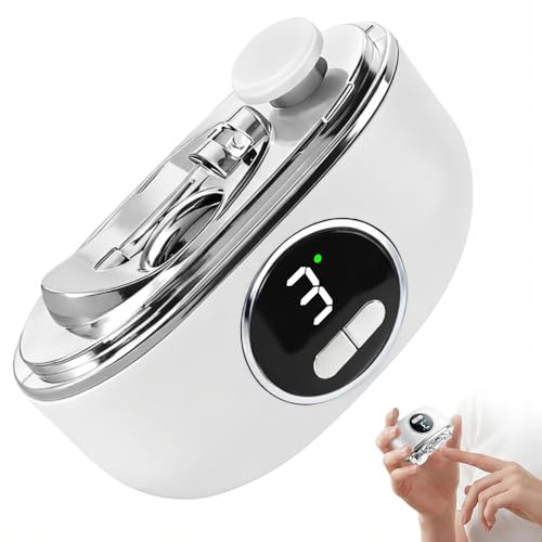 hommova Electric Nail Clippers, 3 in 1 Rechargeable Automatic Nail Cutter with Polishing, Electric Nails File Clipper with 3 Speed for Fingernail Toenails