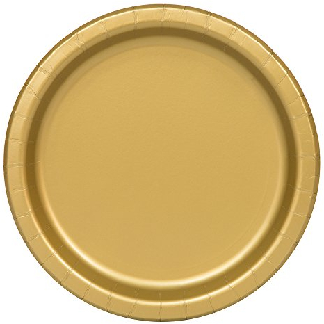 Unique Party - Platos de Papel - 23 cm - Oro - Paquete de 16 (33252)