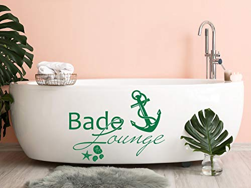 GRAZDesign Wandtattoo Bad Bade Lounge maritime Deko als Aufkleber | Anker - 77x57cm / 070 schwarz