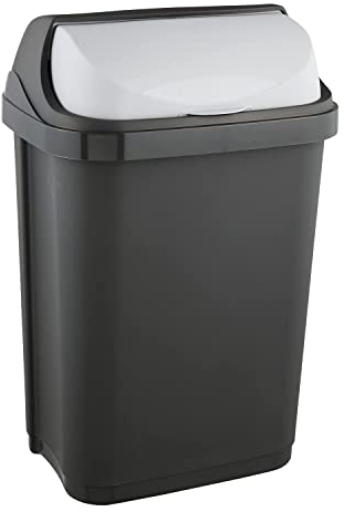 keeeper Abfallbehälter mit Rolldeckel, 10 l, Rasmus, Graphit Grau