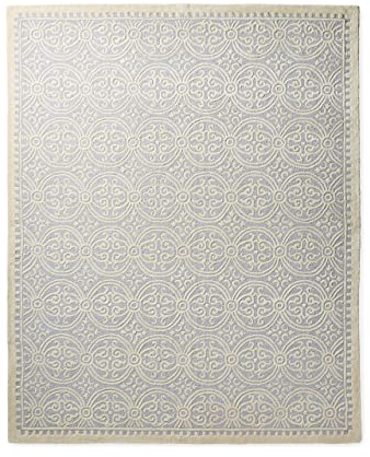 SAFAVIEH Traditionell Teppich für Wohnzimmer, Esszimmer, Schlafzimmer - Cambridge Collection, Kurzer Flor, Hellblau und Elfenbein, 91 X 152 cm