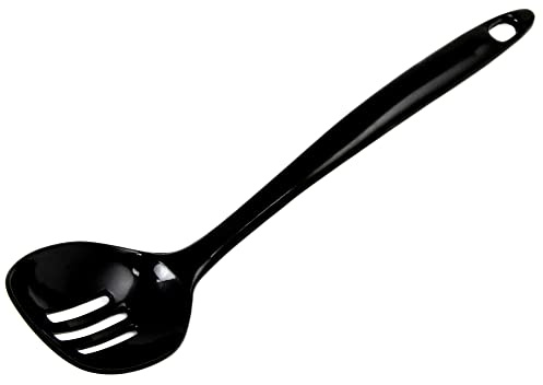 Chef Craft Basic Melamine Slotted Spoon, 11.25 inch, Black