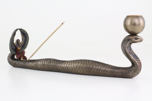Top Collection Isis and Cobra Räucherstäbchenhalter und Kerzenhalter, Skulptur