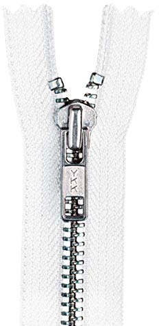YKK Reißverschluss Metall silber teilbar 5 mm 50 cm 501, weiß
