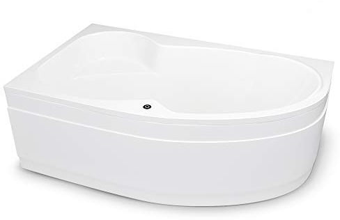 Eckbadewanne 170x100 cm Acrylwanne Mainz Links Komplettset mit LED Stabile Asymmetrische Eckwanne