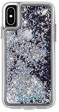 Case-Mate Waterfall Protective Slim Case Cover for iPhone XS Max Compatible with Wireless Charging, Iridescent Diamond
