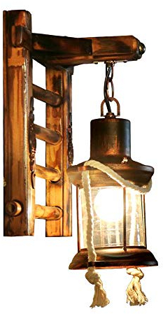 Massivholz Retro Lichter Rustikale Wandleuchte Wohnzimmer Wandlampe Schlafzimmer Wand Kreativ Gang Korridor Bar Cafe Laterne Vintage Glas Holz Treppe Design Wandleuchten Keine Lichtquelle