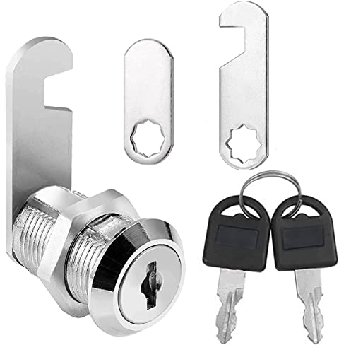 Litensh Security Mailbox Lock with Different Keys, 16mm Letter Post Box Locks, Cabinet Drawer Cam Cupboard Toolbox Door Furniture Locker Lock Come with 2 Different Plates