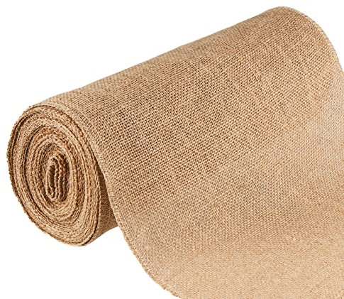 JOIKIT Rouleau de toile de jute naturelle tissée - 30 cm x 10 m - Pour chemin de table, travaux manuels, collages décoratifs, modélisme