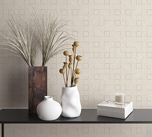 marburg Tapete Beige Grafisch Vliestapete Geometrisch quadratisch für Schlafzimmer Wohnzimmer 10,05 x 0,53m