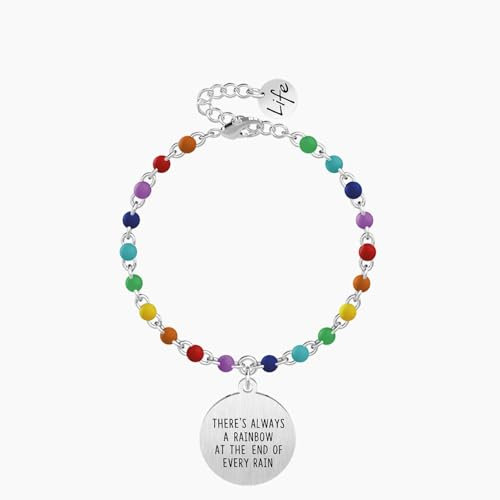 KIDULT - Bracciale con frase Arcobaleno