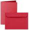 ARTOZ 15x DIN A6 Faltkarten-Set mit Umschlägen - Rot (Rot) - 105 x 148 mm - gerippte Bastelkarten blanko mit Brief-Umschlägen - 220 g/m²