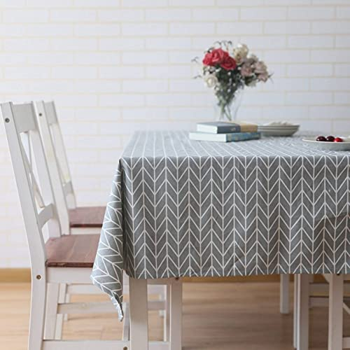 EHOMERY Malunterlage Tischdecke Tischtücher Zum Besticken Weizen-Ohren Wachstuchtischdecke Karo Meterware Tischtuch Fleckenabweisend Grau Tischschutz Dekoration 140X140Cm