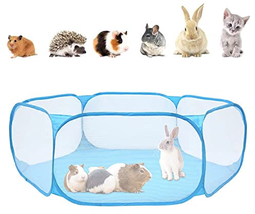 Kleintiere Laufstall, Faltbar Bällepool, Haustierzaun, Bällebad Kinder, Atmungsaktives Tierkäfigzelt,für Meerschweinchen Kaninchen Hamster Chinchillas Visuell Haustier Käfig für den Innen Außenbereich