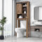 GOPLUS Meuble WC Étagère de Salle de Bain, Rangement au Dessus des Toilettes WC ou Lave-Linge, Armoire et 4 Étagères Ouvertes, 67 x 25 x 172 CM, Marron