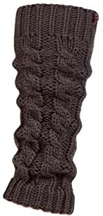 Elle Ladies 1 Pair Chunky Cable Knit Leg Warmers - Charcoal One Size