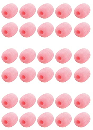 ATOZS Lot de 30 micro-cravate pour micro - Protection en mousse éponge - Rose