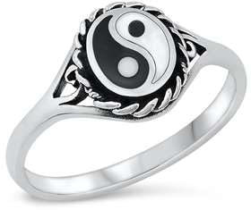 Joyara Sterling Silber 925 Yin Yang Ring 62