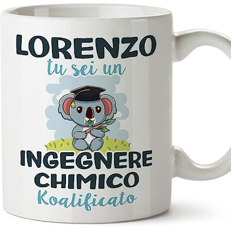 MUGFFINS Tazas Personalizadas para INGENIERO QUÍMICO - En Italiano - Koalificati Personalizzati - 11 oz / 330 ml - Regalo Personalizable original y divertido