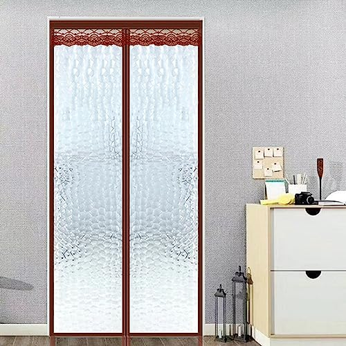 tür wärmeschutzvorhang Sommer und Klimatisierung mit Isolierung Türvorhang Thermo kälteschutz Filz für türen Balkontür Außentür Wohnzimmer90x180cm BraunerWürfel
