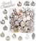 2023 Neue Weihnachtskugeln Weihnachtsdeko 65 Stücke,Box mit Christbaumkugeln Kunststoff,Christbaumschmuck, Weihnachtsdekoration,Party Festival Decor(Champagner Gold)