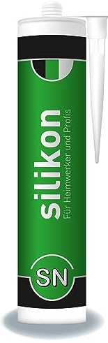 Bau- & Fenster-Silikon 310 ml Kartusche weiß, Innen/Aussenbereich, Dichtstoff für Anschluss- und Dehnungsfugen, wasserdicht, UV- und witterungsbeständig
