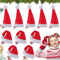 Qunkun Haarspangen für Weihnachten, 10 Stück Weihnachten Haarspange, Mini Weihnachtsmütze, Weihnachten Hut Haar Accessoires, Rot Santa Hut Haarklammern für Mädchen Damen Weihnachtsmann Kostüm Zubehör