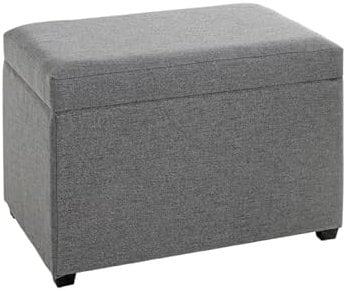 HAKU Möbel Sitztruhe anthrazit, MDF, Textilgewebe - Maße: B 58 cm x H 42 cm x T 39 cm, Style: Art Deco