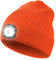 Wmcaps Mütze mit Led Licht, Strickmütze mit Licht Männer Geschenke Wiederaufladbare USB Laufmütze mit Licht Extrem Heller 4 LED Lampe Geschenke Männer Coole Sachen, Mandarine