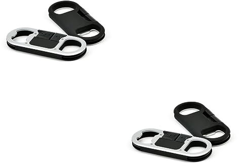 Mikikit 2pièces Câble USB Multifonction avec Décapsuleur Et Porte-clés Chargeur Pratique pour Appareils Noir