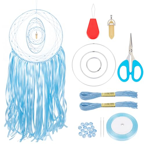 WEBEEDY DIY 3D Dreamcatcher Kit Dream Catcher Making Craft Kit Wedding Dream Catchers Hanging Ornaments Boho Wall Bedroom Decor for Christmas Party Birthday Handmade Gifts