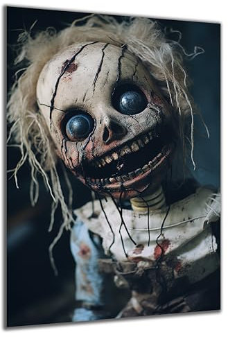 DARO Design - Wand-Bild auf 6mm HDF 30x20 cm Horror Grusel Puppe - Wand-Deko Bilder Geschenk