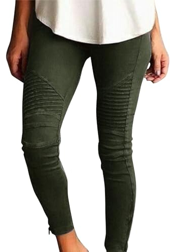 KONG JIMFAN Strumpfhosen Muster Push Up Leggings Dicke Thermo Leggings Damen Thermo Strumpfhose Hosenknöpfe Eiskunstlauf Thermo Leggings Skiunterwäsche 176 Arbeitshose Damen(Dark Green,M)