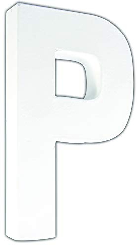 Décopatch AC715Cpack 3x Buchstabe P aus Pappmaché 3x12,5x20,5cm Weiß