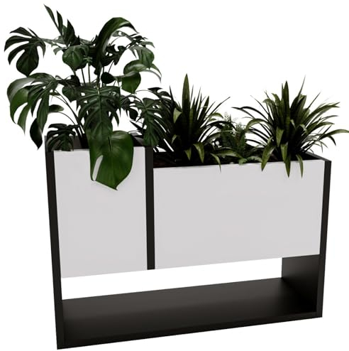 CraftPAK Blumenständer für Innen | Pflanzenständer aus hochwertigem Holzwerkstoff H45 x L64,5 x B22,6 cm | Blumenkasten/Blumenständer ohne Einsatz | Pflanzenkasten/Pflanzkübel - Weiß