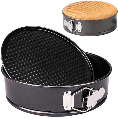 hzbaiyi 8 Inch Round Pan for Baking,20 cm Springform Cake Tin with Loose Base, Non Stick Bake Ware Round Cake Tin for Restaurants, Home and Kitchen Baking Accessories