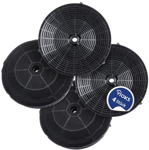 VIOKS Elеctrolux AEG - Set di 4 filtri a carbone per cappe aspiranti, ricambio per AEG 4055171138 4055217501 Whirlpool 484000008824 Elica CFC0038668, filtro a carbone attivo per cappa aspirante