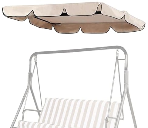 Garden Swing Canopy Replacement, 78 x 50 x 6in Replacement Canopys for 3 Seater Garden Swing, Waterproof Swing Chair Cover Outdoor for Yard UV-Protection Sun Shade Furniture Clearance