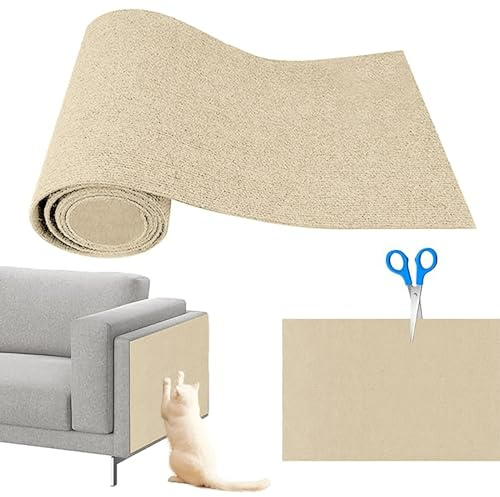 DaPongZhi Kratzmatte Katze, Kratzmatte selbstklebend, Kratzschutz Sofa Katze, Kratzbrett Katzen Wand, Katzenkratzmatte, AntiKratz Tape für Möbel Couch Sofa Wand Tür Schutz (Beige, 40x300cm)