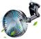 Demiawaking Ventilatore per auto, 12 V, 24 V, silenzioso, rotazione a 360 gradi, USB, 3 marce, con ventosa, per auto, SUV, camion (04)