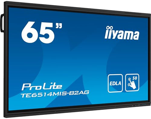 iiyama Prolite TE6514MIS-B2AG 163,9 cm 65 VA LED grande formato Display 4K UHD 50 punti touch PureTouch IR+ HDMI DP USB-C USB3.0/2.0 RS-232c RJ45 HDMI-Out 7H slot OPS WiFi Android OS AntiGlare 24/7
