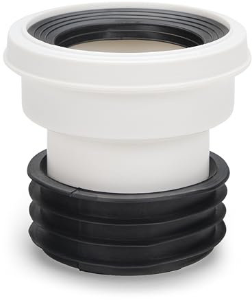 4 Toilet Waste Pipe Pan Connector Short BTW Back to Wall WC Rigid Stubby Soil Coupler Seal