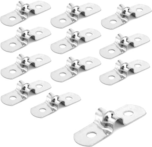 LICQIC U Shaped Pipe Clamp, Pipe Strap Clamp, Two Hole Tube Strap Tension Clips Stainless Steel 304 Pipe Strap Clamps for Installing Gas,Qater or Hose Pipes (M8,12 PCS)